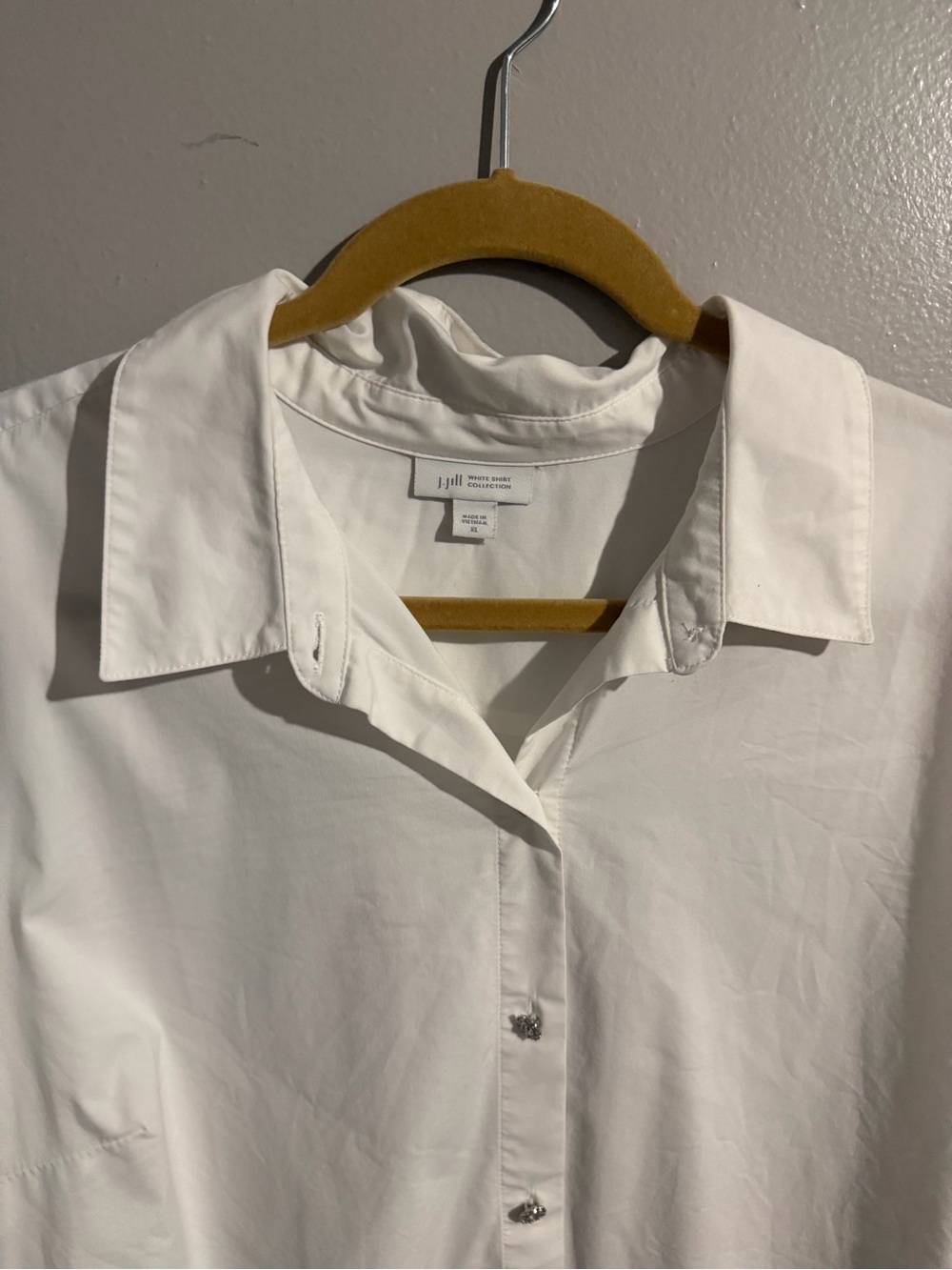 J. Jill White Shirt Collection Button Front Stretch Blouse XL Classic Career - Picture 7 of 13